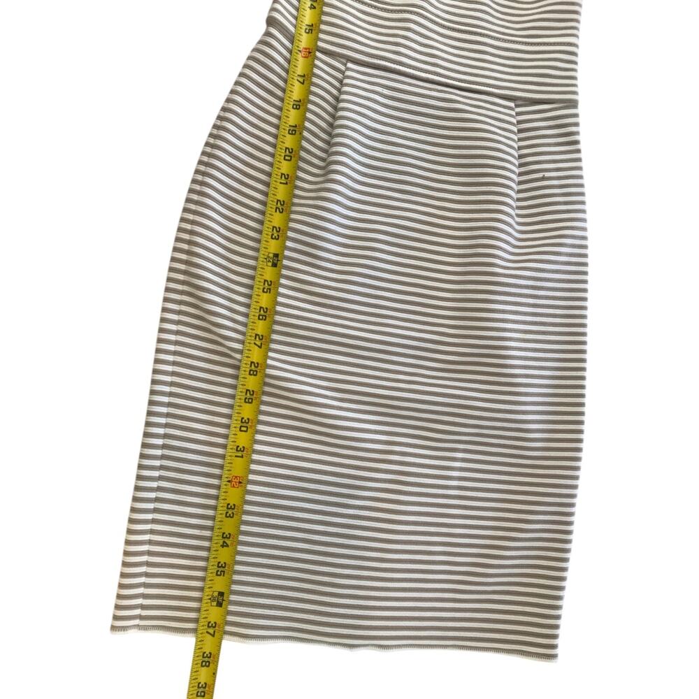 Banana Republic Sheath Dress Womens 0 White Tan Striped Sleeveless Knee Length - Picture 3 of 8